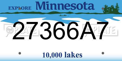 27366A7 Minnesota License Plate