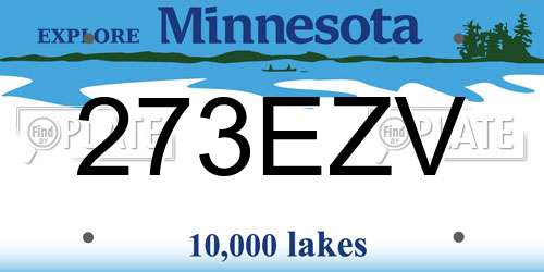 273EZV Minnesota License Plate