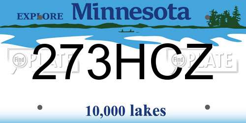 273HCZ Minnesota License Plate