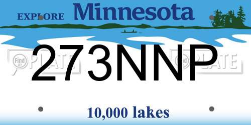 273NNP Minnesota License Plate