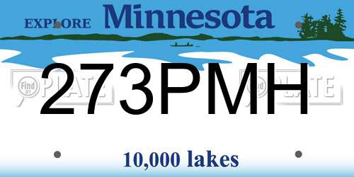 273PMH Minnesota License Plate