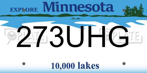 273UHG Minnesota License Plate