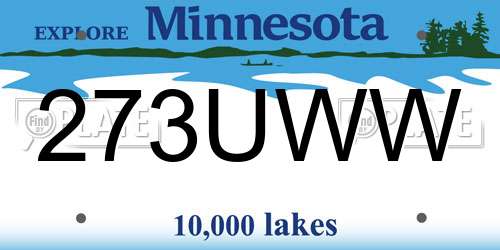 273UWW Minnesota License Plate