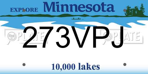 273VPJ Minnesota License Plate