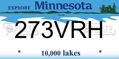 273VRH Minnesota License Plate