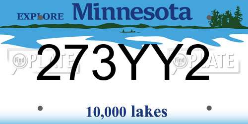 273YY2 Minnesota License Plate