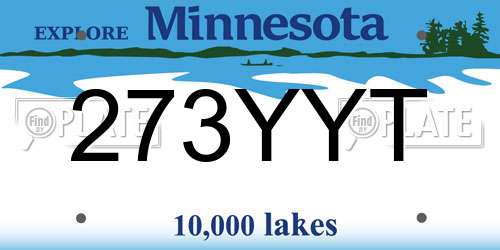 273YYT Minnesota License Plate