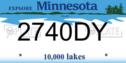 2740DY Minnesota License Plate
