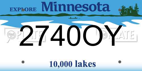 2740OY Minnesota License Plate