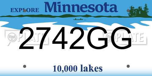 2742GG Minnesota License Plate