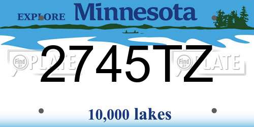 2745TZ Minnesota License Plate