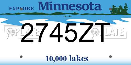 2745ZT Minnesota License Plate