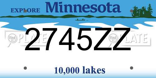 2745ZZ Minnesota License Plate