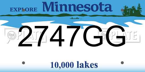 2747GG Minnesota License Plate
