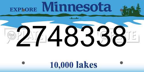2748338 Minnesota License Plate