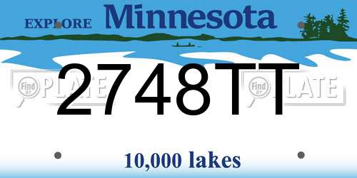 2748TT Minnesota License Plate