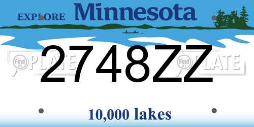 2748ZZ Minnesota License Plate