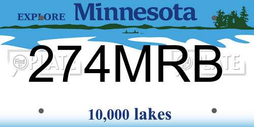 274MRB Minnesota License Plate