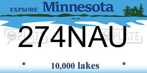 274NAU Minnesota License Plate