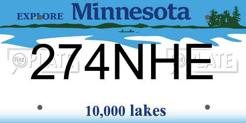 274NHE Minnesota License Plate