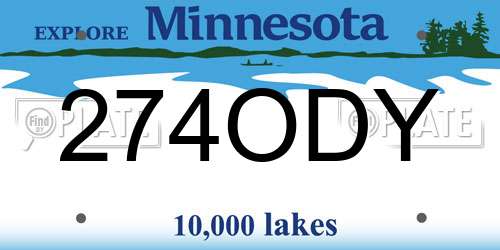 274ODY Minnesota License Plate
