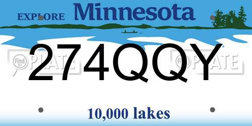 274QQY Minnesota License Plate