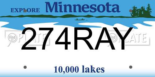 274RAY Minnesota License Plate