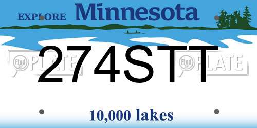 274STT Minnesota License Plate