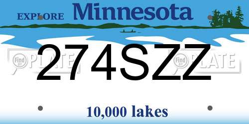 274SZZ Minnesota License Plate