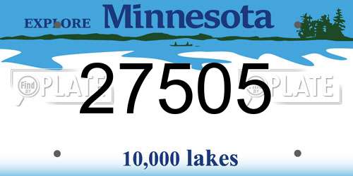 27505 Minnesota License Plate