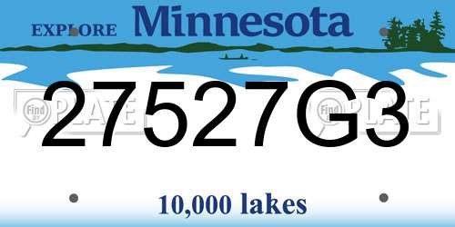 27527G3 Minnesota License Plate