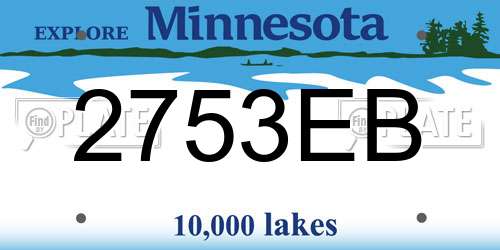2753EB Minnesota License Plate