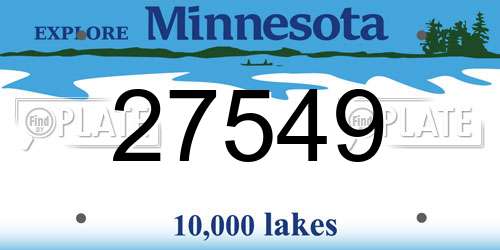 27549 Minnesota License Plate