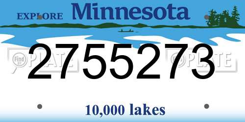 2755273 Minnesota License Plate