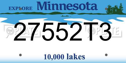 27552T3 Minnesota License Plate