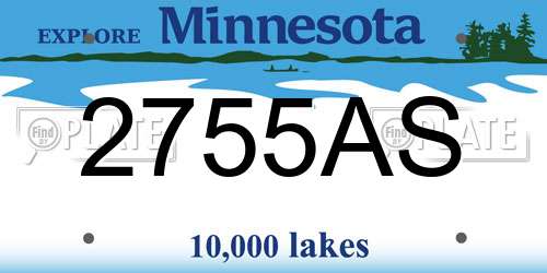 2755AS Minnesota License Plate