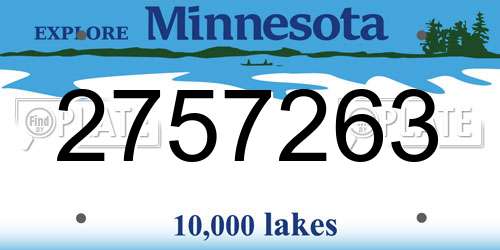 2757263 Minnesota License Plate