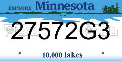 27572G3 Minnesota License Plate