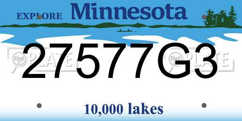 27577G3 Minnesota License Plate