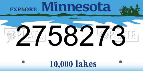 2758273 Minnesota License Plate