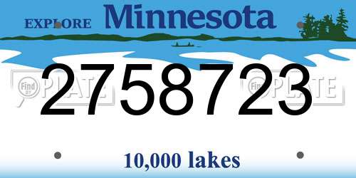 2758723 Minnesota License Plate