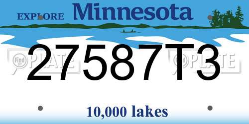 27587T3 Minnesota License Plate