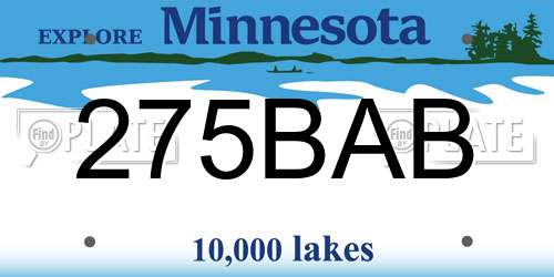 275BAB Minnesota License Plate