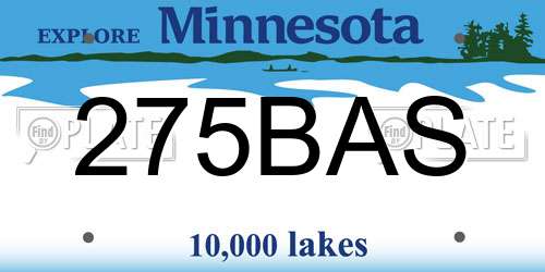 275BAS Minnesota License Plate