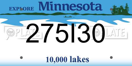 275I30 Minnesota License Plate