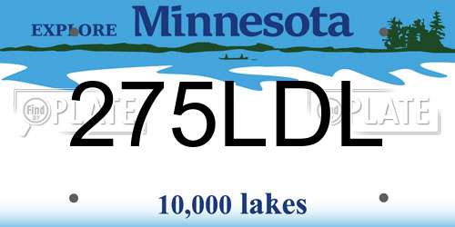 275LDL Minnesota License Plate