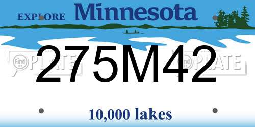 275M42 Minnesota License Plate