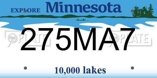 275MA7 Minnesota License Plate