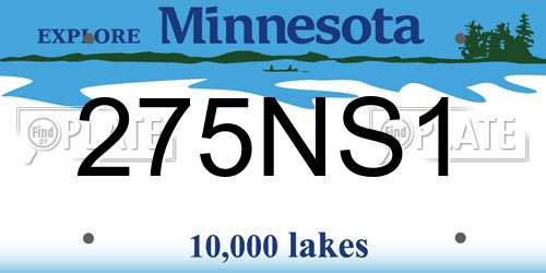 275NS1 Minnesota License Plate