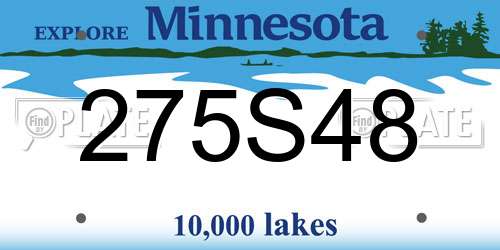 275S48 Minnesota License Plate